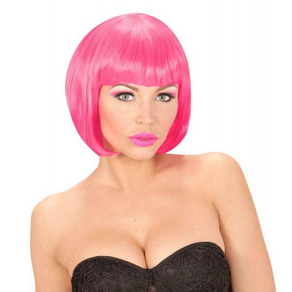 Αποκριάτικη Ροζ Περούκα που Φωσφορίζει σε UV Light